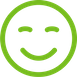 Grön symbol av ett leende ansikte